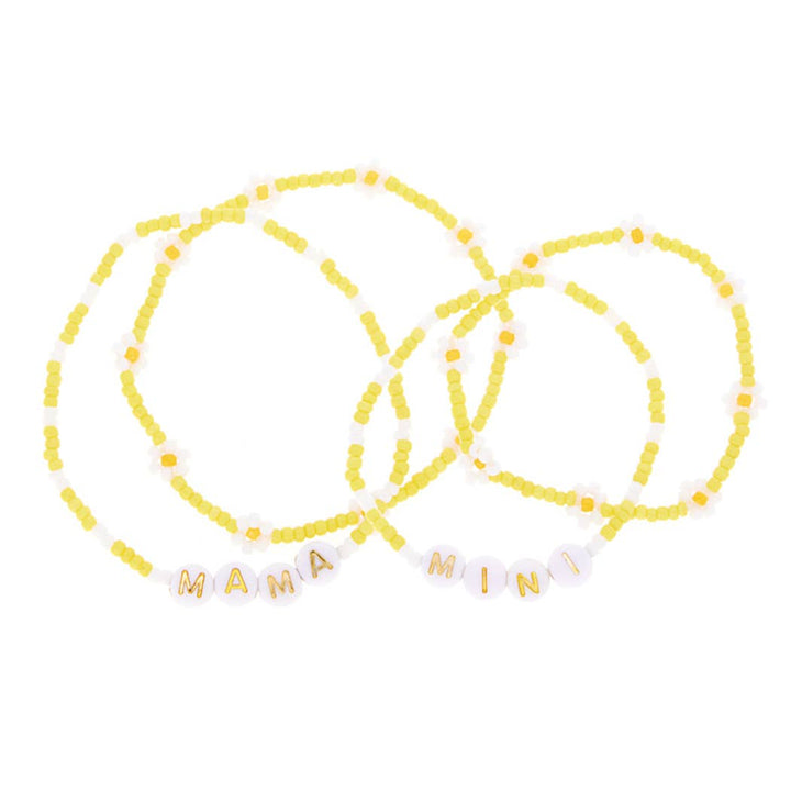 Mama + Mini Daisy Beaded Bracelet Set