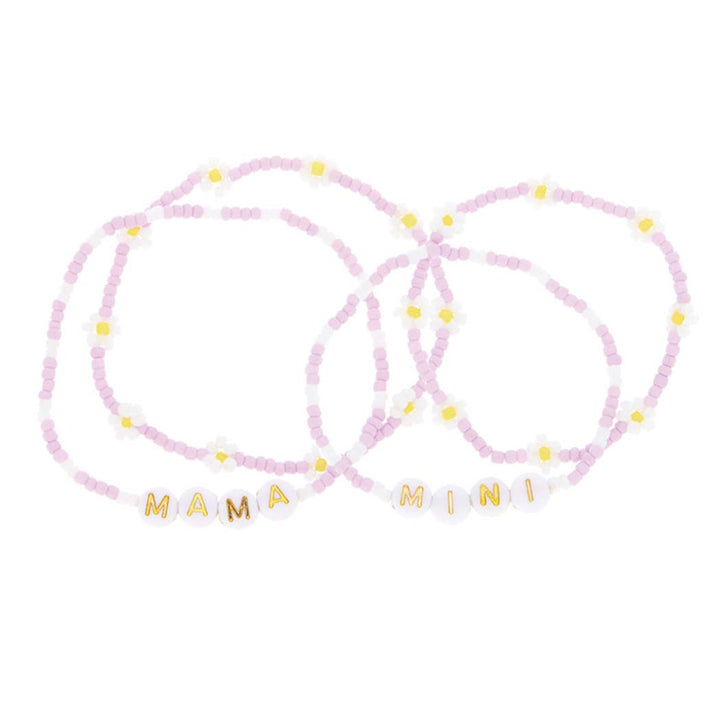 Mama + Mini Daisy Beaded Bracelet Set
