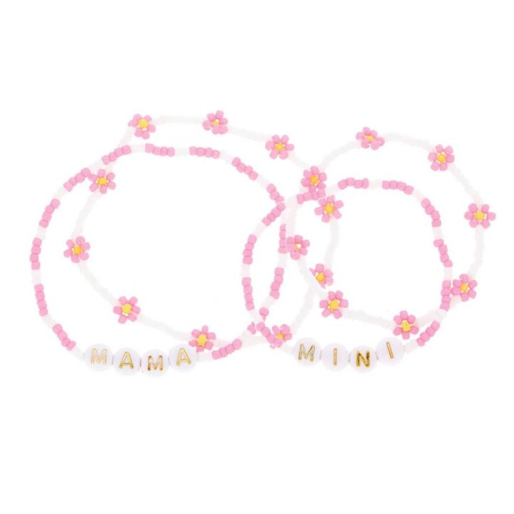 Mama + Mini Daisy Beaded Bracelet Set