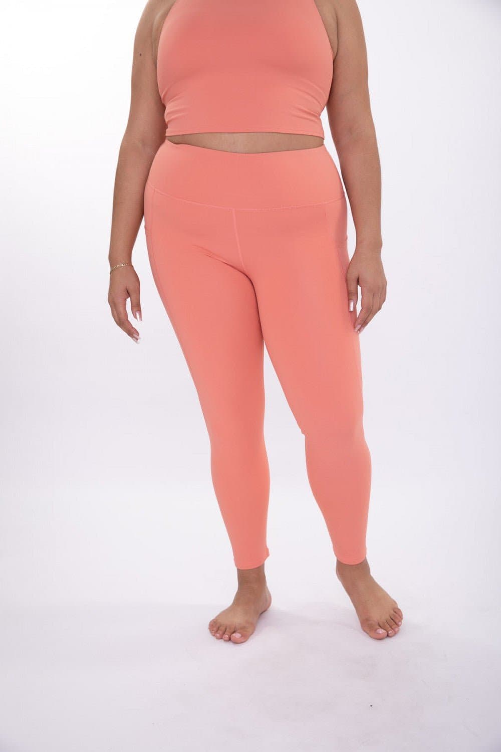 Essential Highwaist Leggings - Dusty Coral *Available in Curvy*
