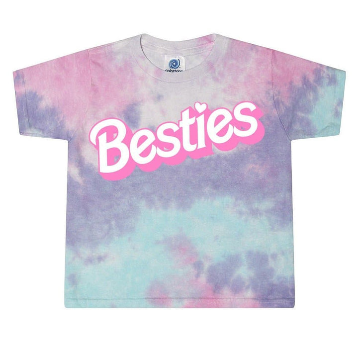 Besties Cotton Candy Tie Dye Kids Tee