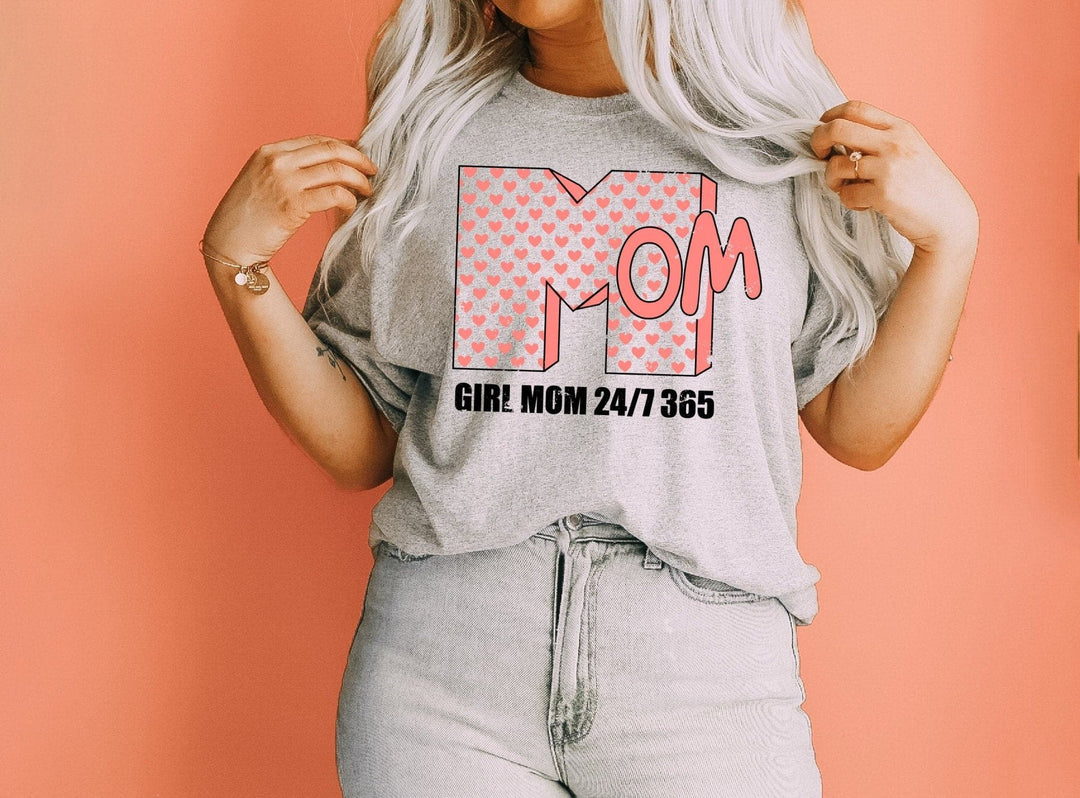 Girl Mom 24/7 365 Tee - Gray