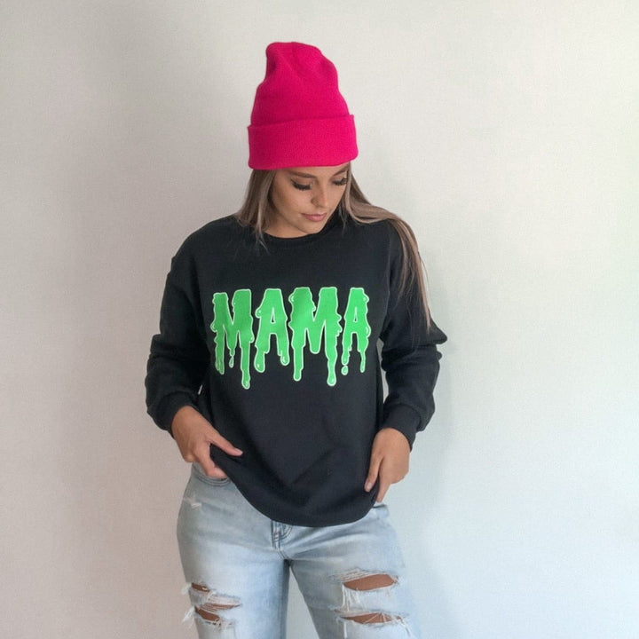 MAMA Slime Sweatshirt w/ Neon Green Print