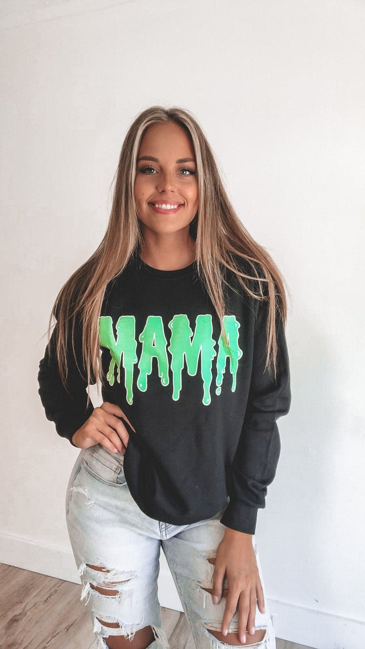 MAMA Slime Sweatshirt w/ Neon Green Print