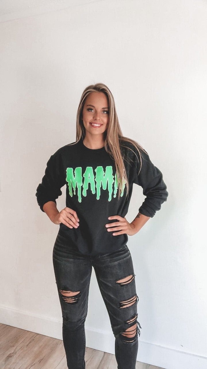 MAMA Slime Sweatshirt w/ Neon Green Print