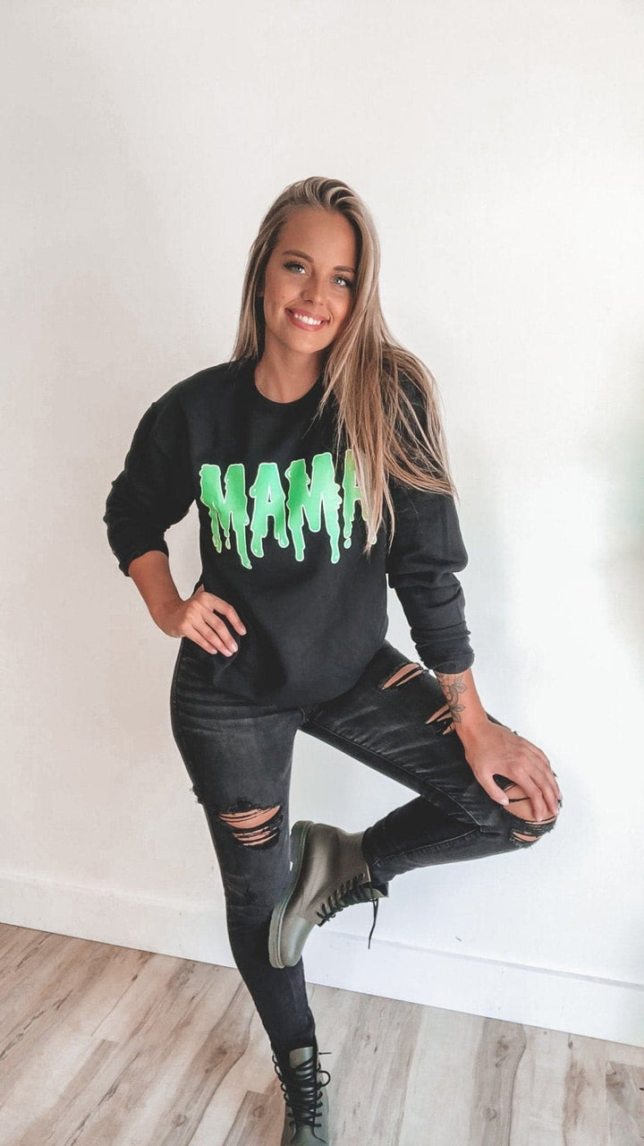 MAMA Slime Sweatshirt w/ Neon Green Print