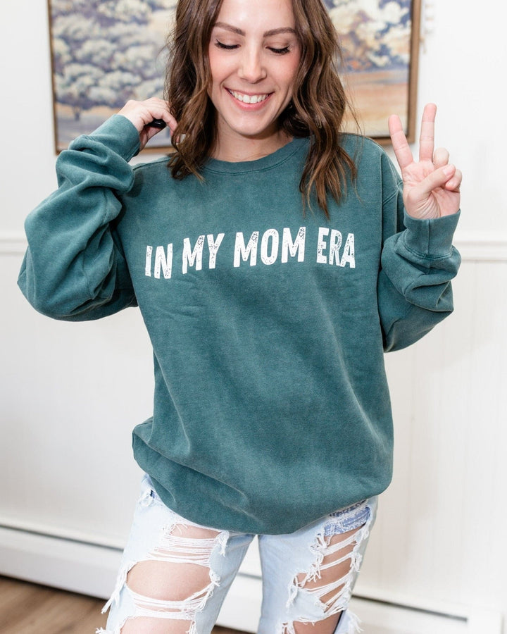 In My Mom Era Sweatshirt - Blue Spruce