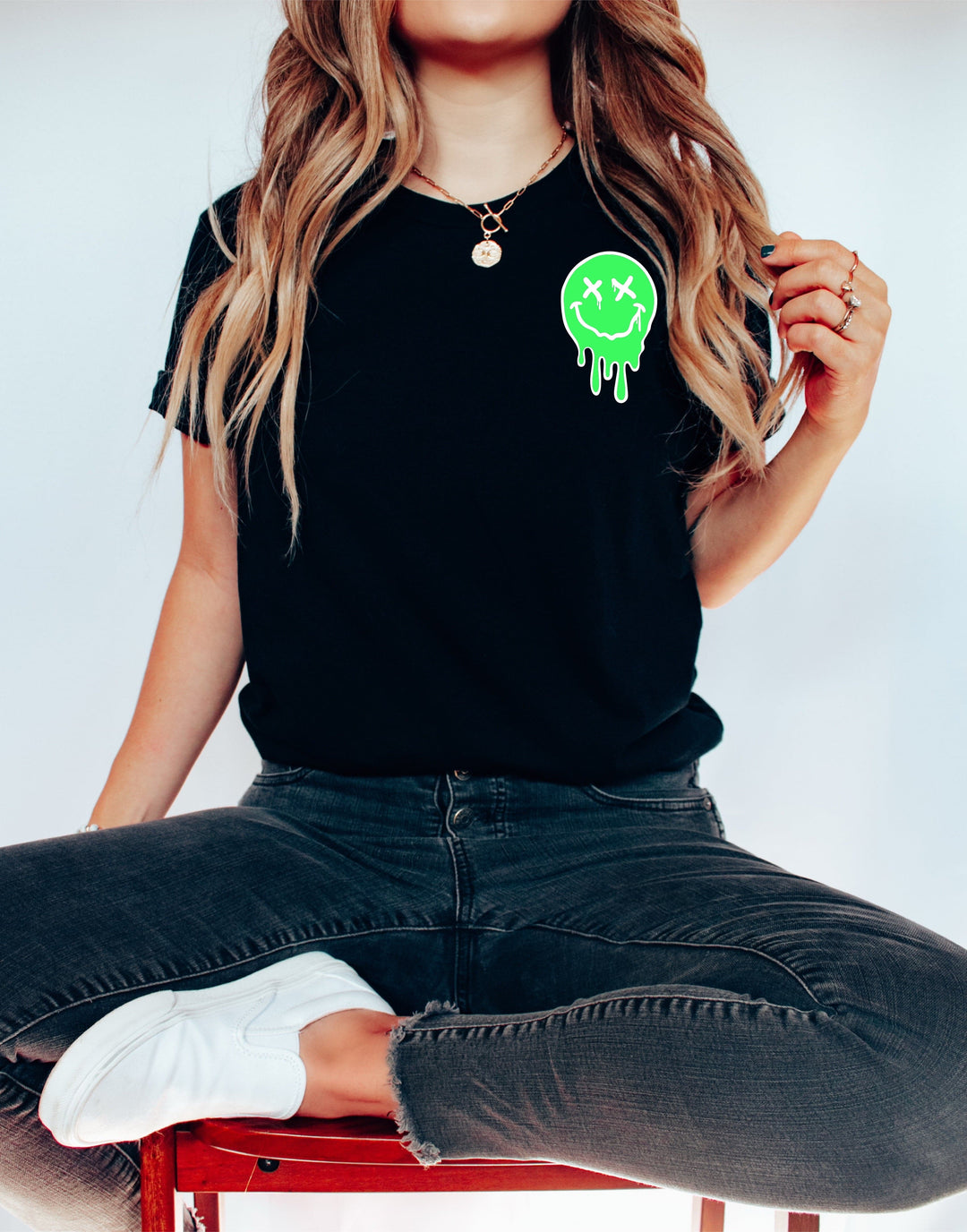 It's Fine Drippy Smiley Tee - Black