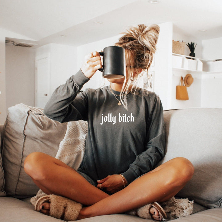 Jolly Bitch Long Sleeved Tee - Pepper  (PREORDER)
