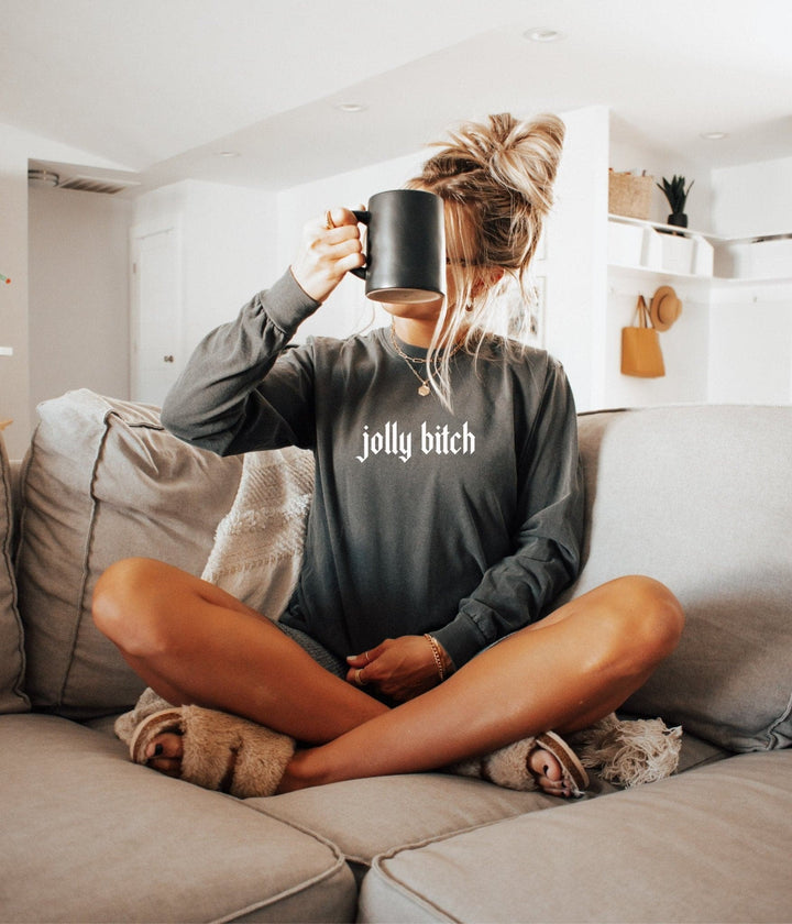 Jolly Bitch Long Sleeved Tee - Pepper  (PREORDER)