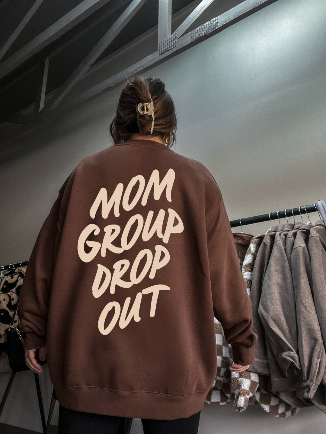 Mom Group Dropout Sweatshirt - Dark Chocolate