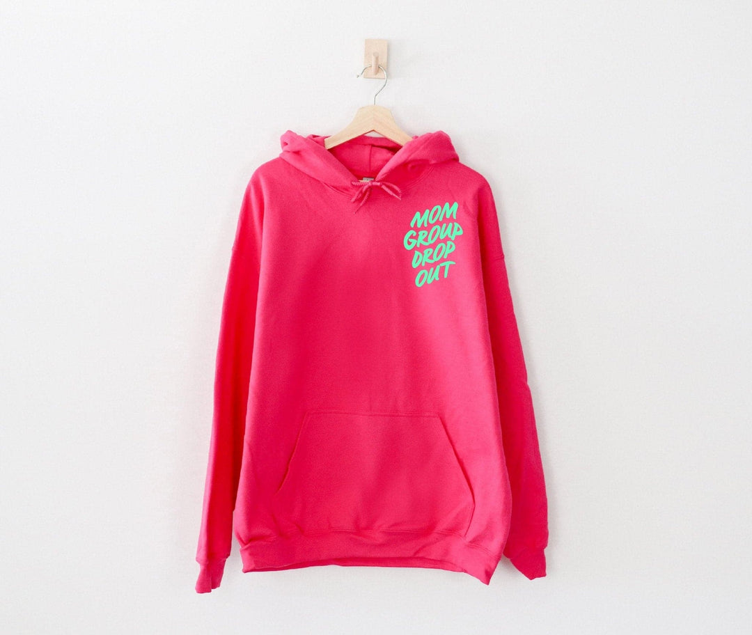 Mom Group Dropout Hoodie - Hot Pink