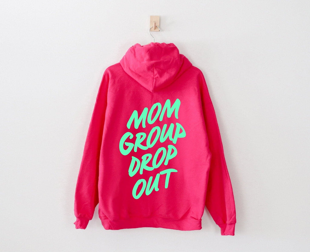 Mom Group Dropout Hoodie - Hot Pink