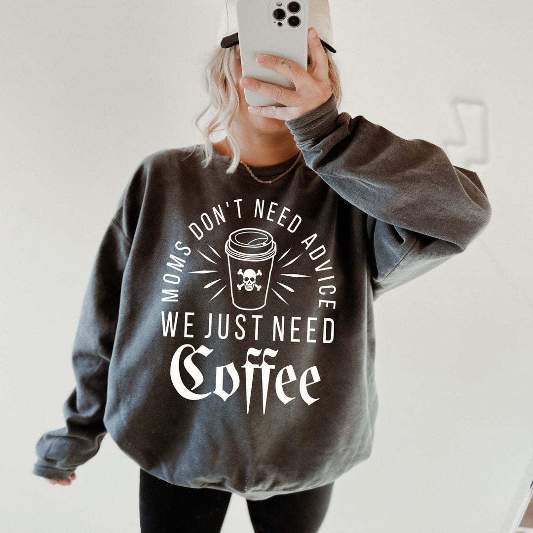 Moms Need Coffee Sweatshirt - Pepper