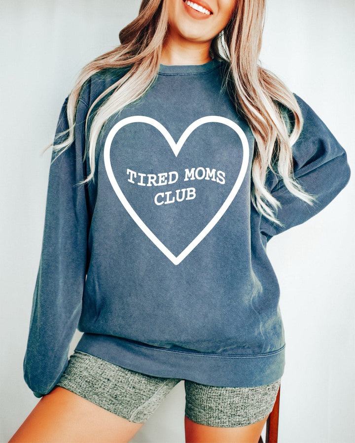Tired Moms Club Sweatshirt - Denim