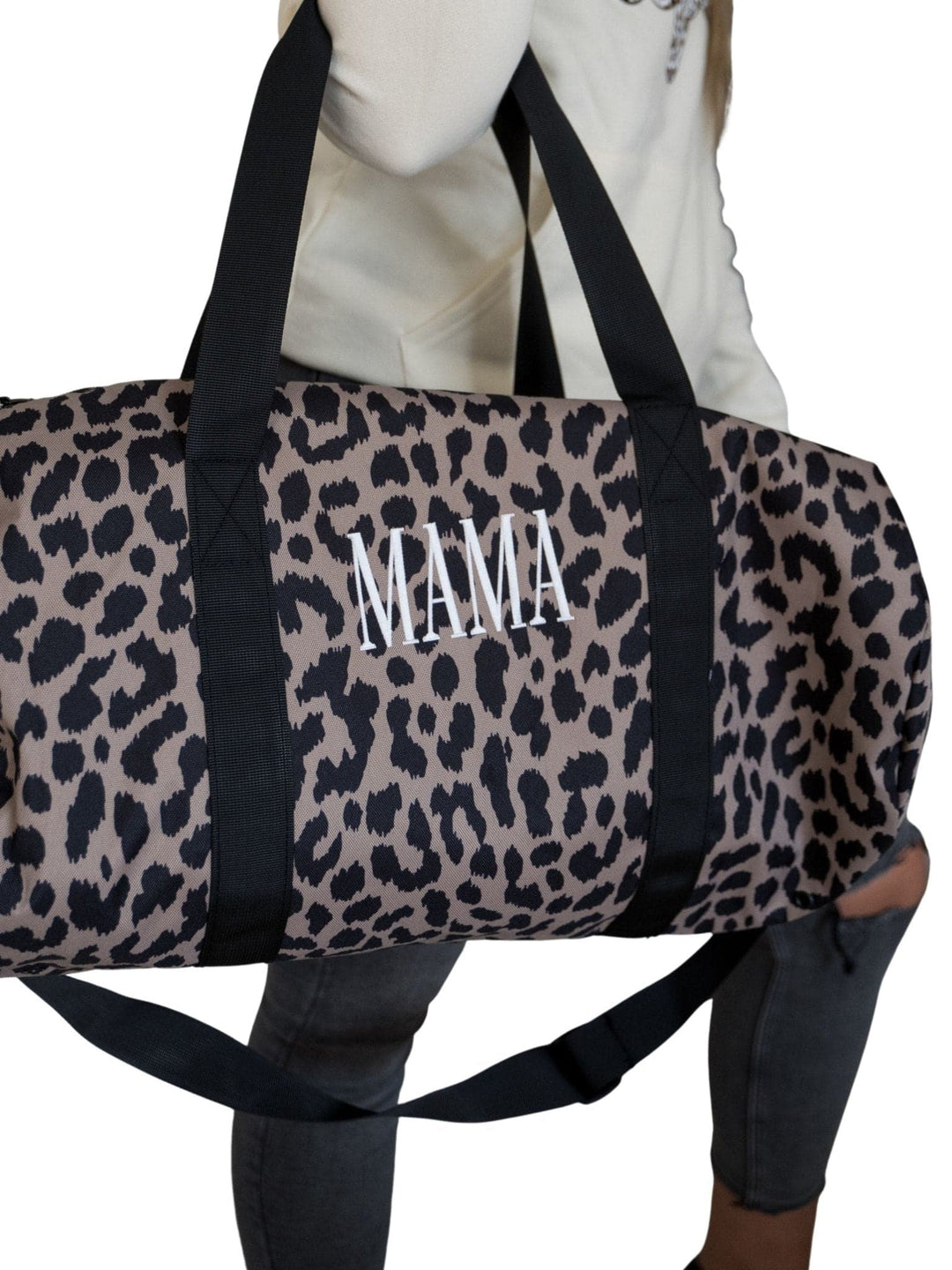 MAMA Embroidered Duffle Bag - Cheetah