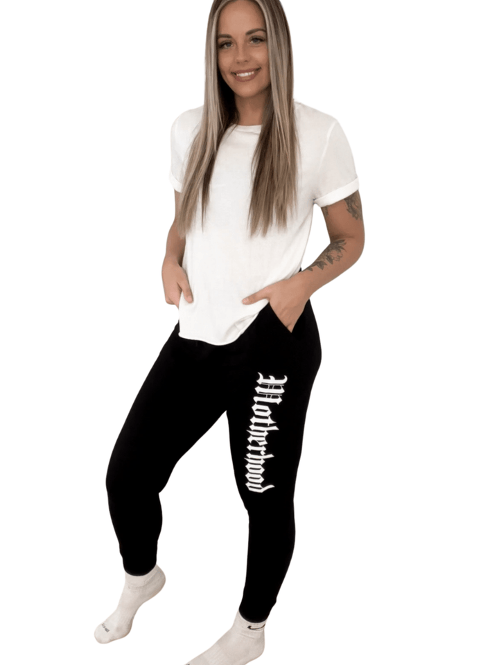 Motherhood Blackletter Joggers - Black