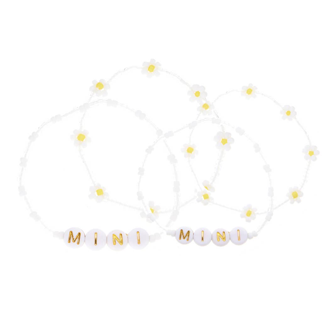 Mama + Mini Daisy Beaded Bracelet Set
