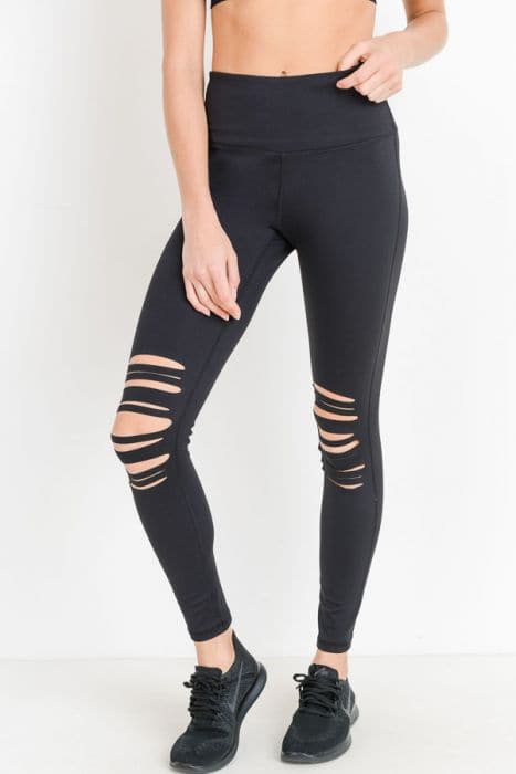 Highwaist Shredded Knee Leggings