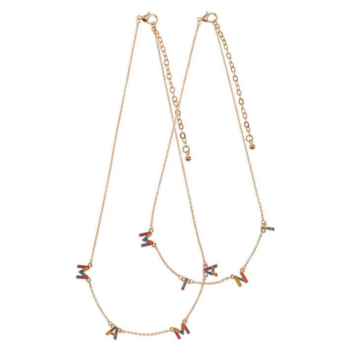 Mama + Mini Enamel Lettered Necklace Set