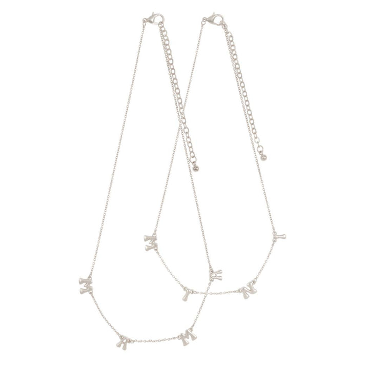 Mama + Mini Minimal Lettered Necklace Set