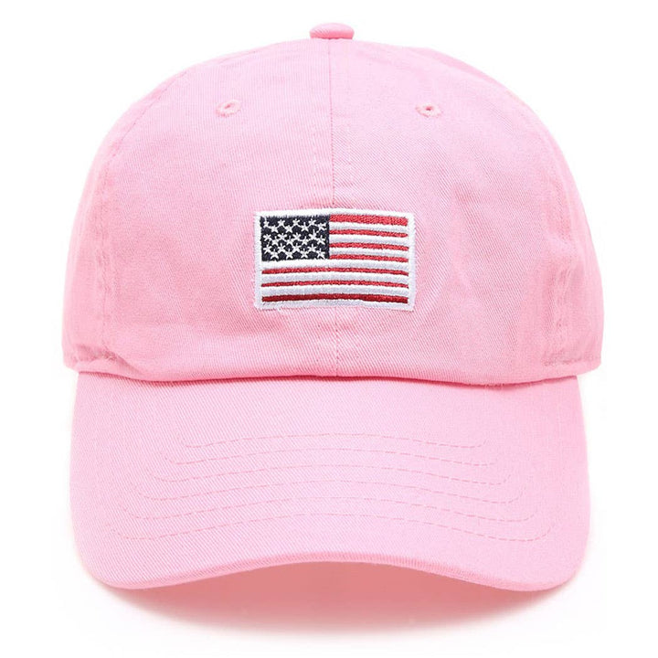 Cotton American Flag Patch Baseball Cap *MORE COLORS*
