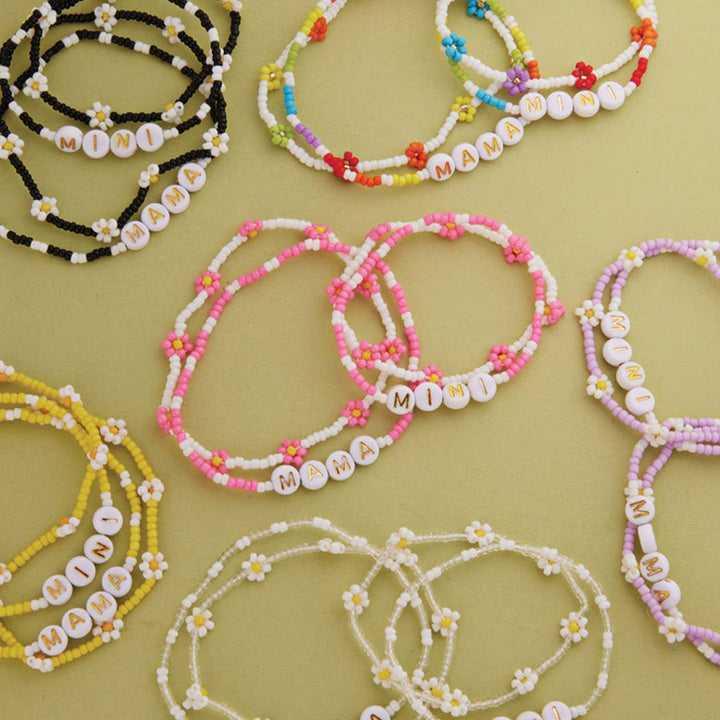 Mama + Mini Daisy Beaded Bracelet Set