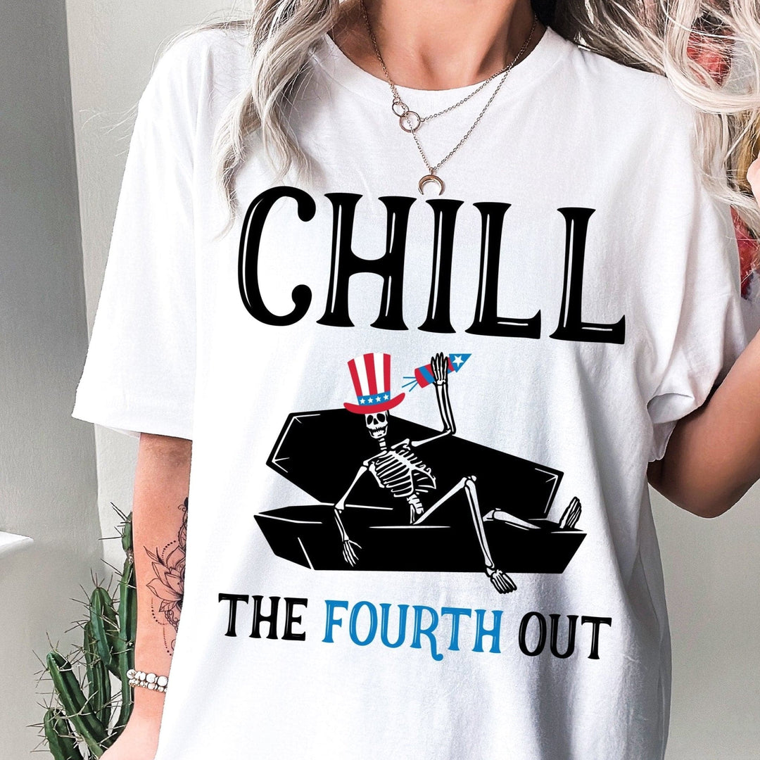 Chill The Fourth Out Skelly Tee