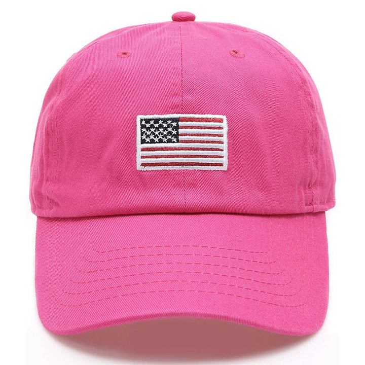 Cotton American Flag Patch Baseball Cap *MORE COLORS*