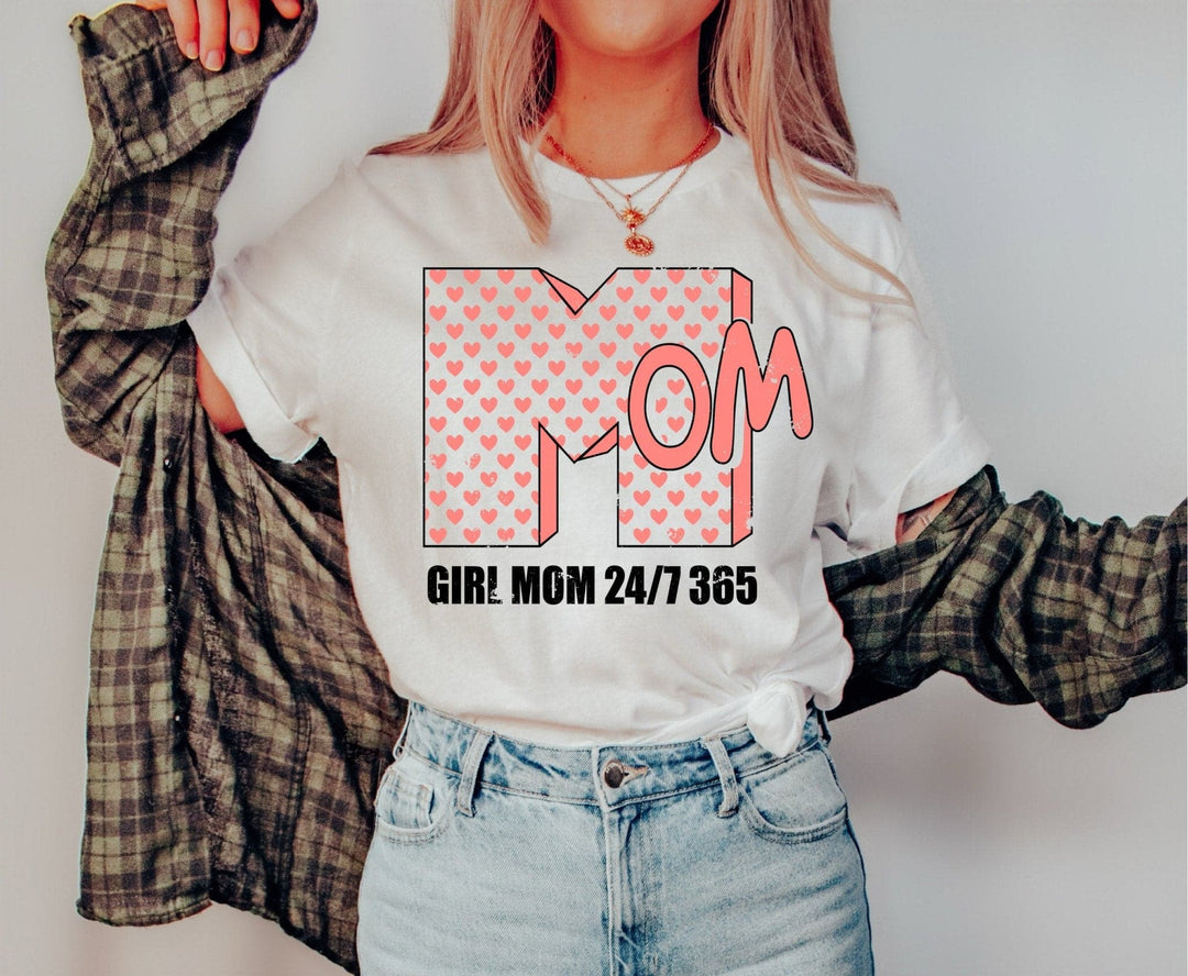 Girl Mom 24/7 365 Tee - White