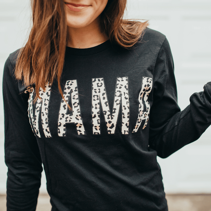 MAMA Neutral + Rose Gold Leopard Pullover Tee