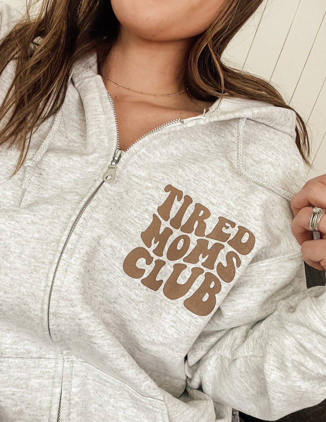 Tired Moms Club Zip-Up Hoodie