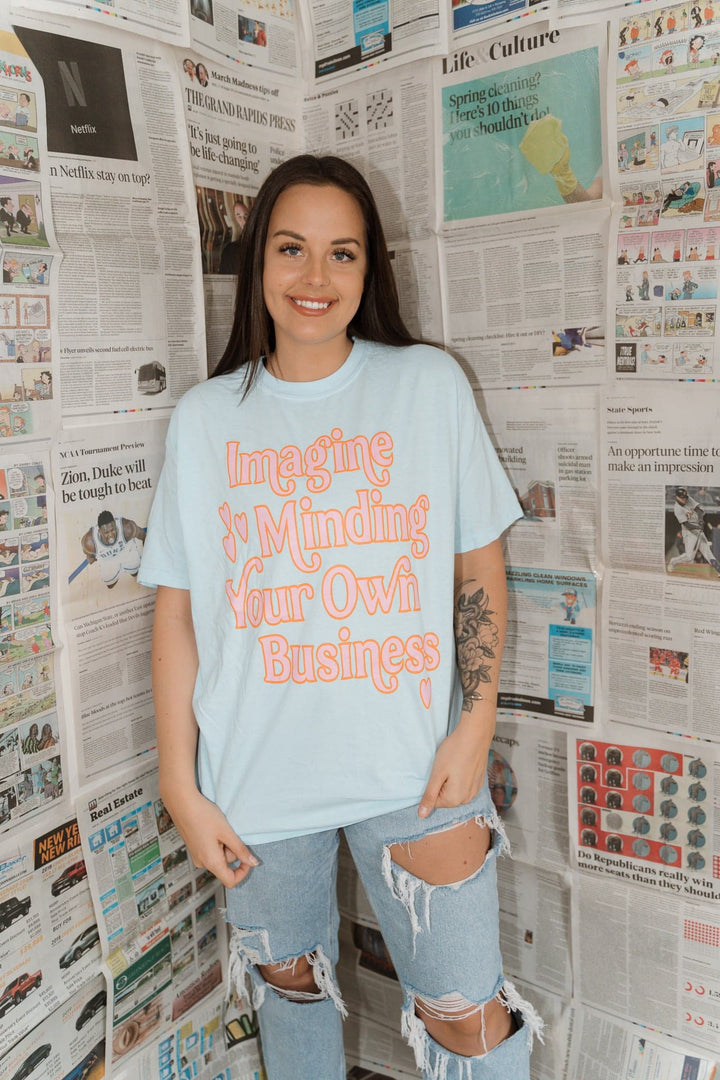 Mind Your Business Tee - Chambray