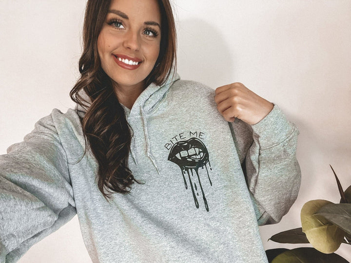 Bite Me Hoodie - Gray