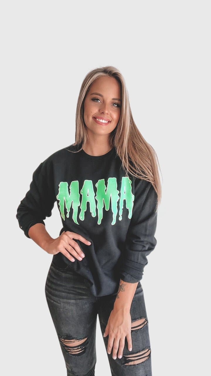 MAMA Slime Sweatshirt w/ Neon Green Print