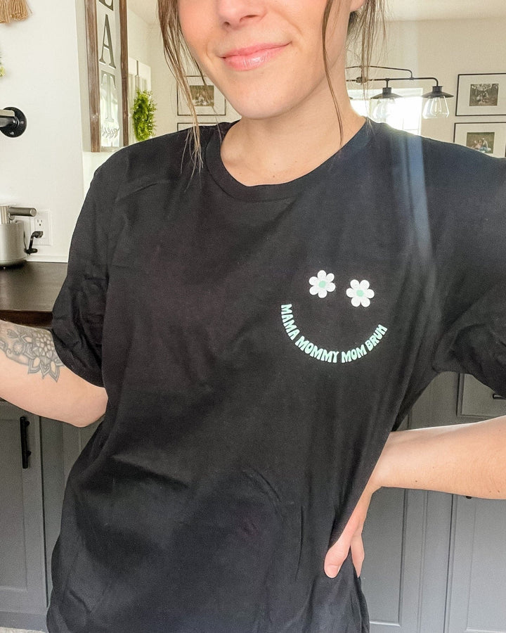 Mama, Mommy, Mom, BRUH Tee - Black