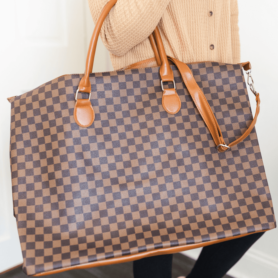 Spencer Plaid Weekender Bag - Brown