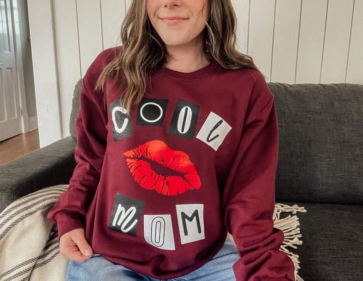 Cool Mom Burn Book Sweatshirt - Burgundy