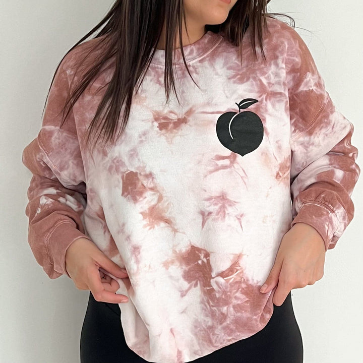 Thicc and Tired Copper Crystal Tie Dye Sweatshirt