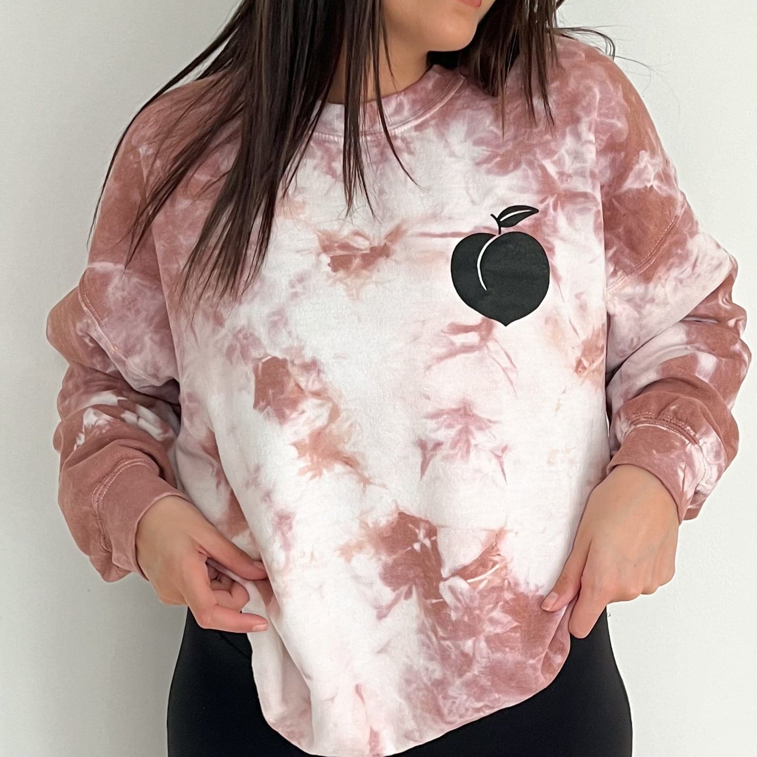Thicc and Tired Copper Crystal Tie Dye Sweatshirt Sweetees