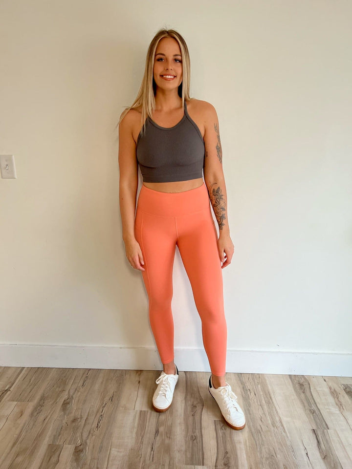 Essential Highwaist Leggings - Dusty Coral *Available in Curvy*