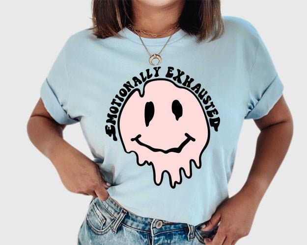 Emotionally Exhausted Tee - Baby Blue
