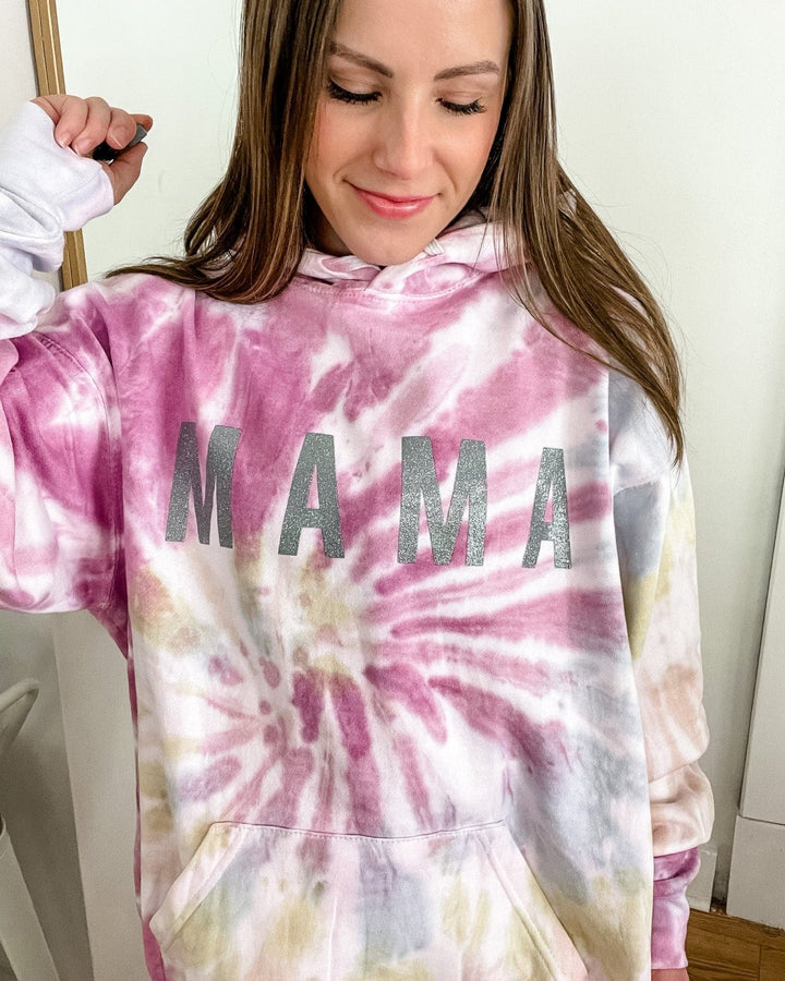 MAMA Desert Rose Hoodie with Gray Jewel Print