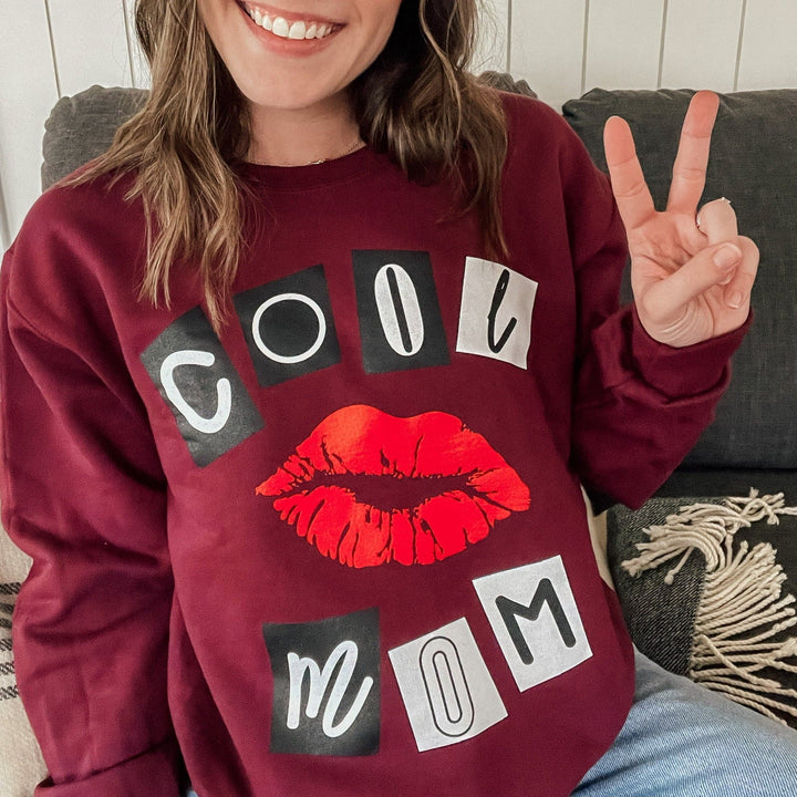 Cool Mom Burn Book Sweatshirt - Burgundy
