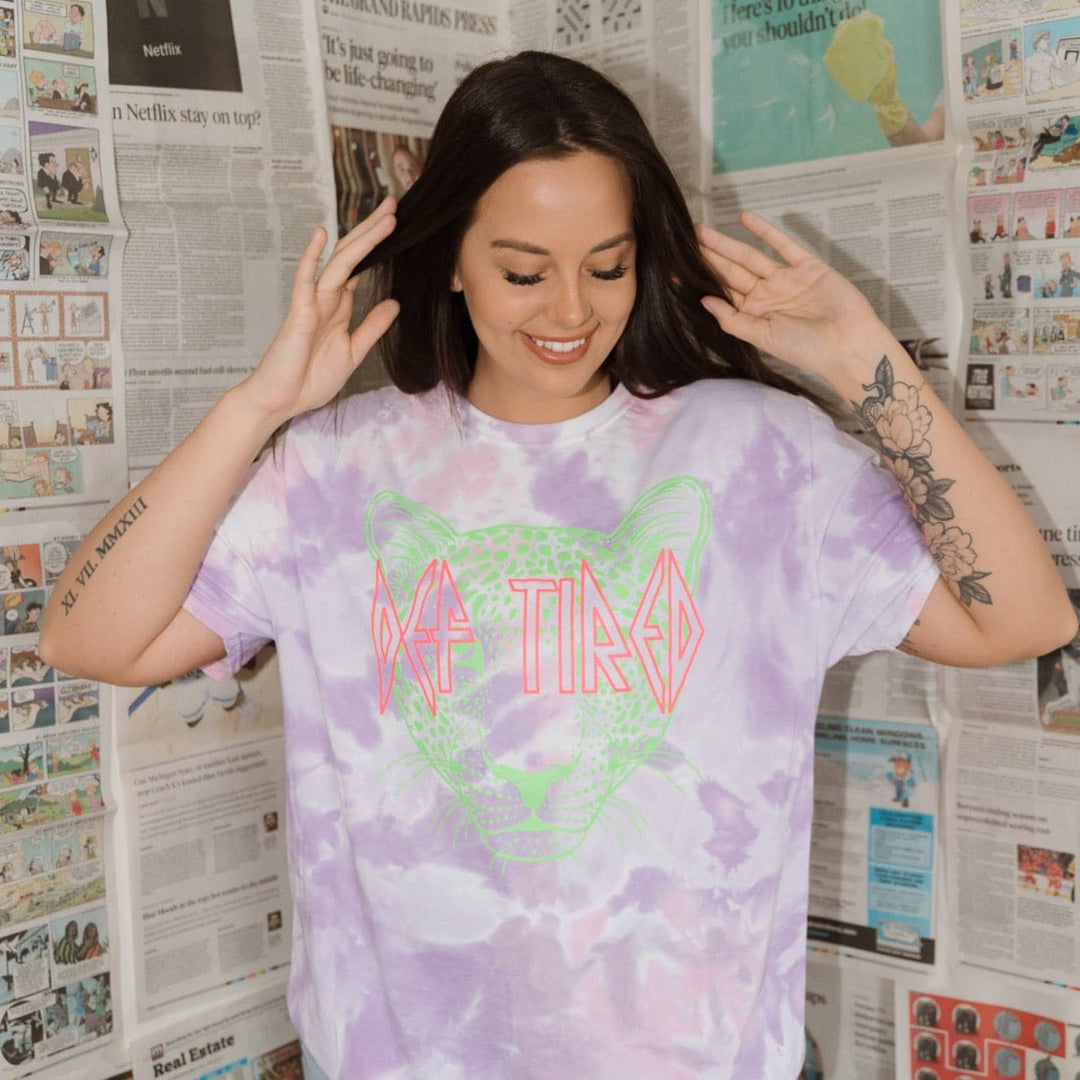 Def Tired Cotton Candy Tie Dye Tee