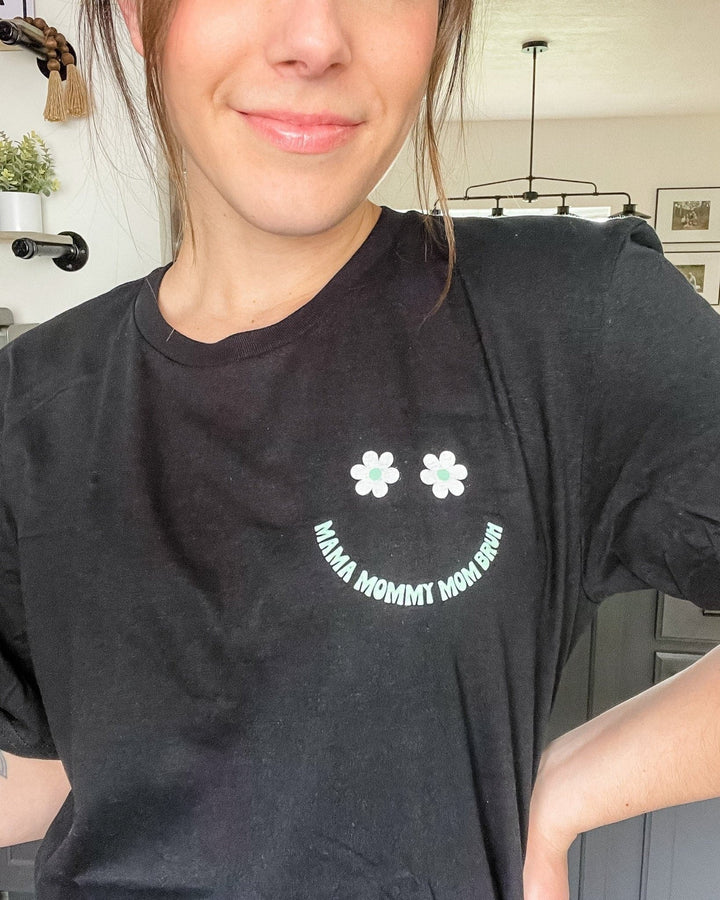 Mama, Mommy, Mom, BRUH Tee - Black