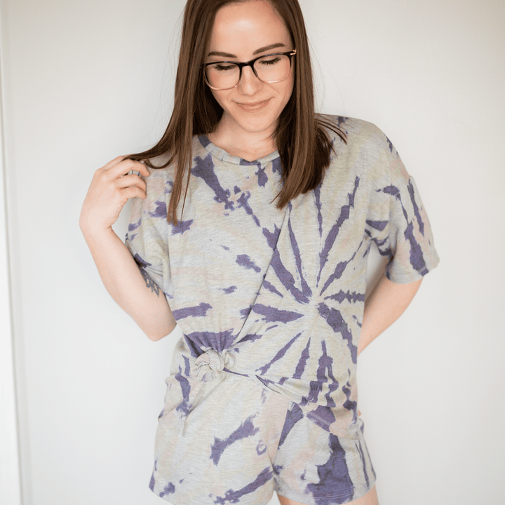 Tie Dye Shorts SET - Heather Gray