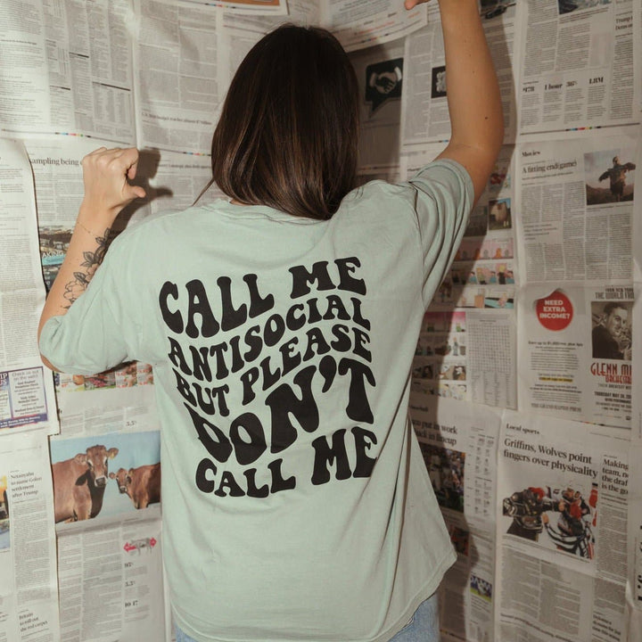Call Me Antisocial Tee - Bay