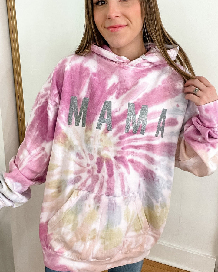 MAMA Desert Rose Hoodie with Gray Jewel Print