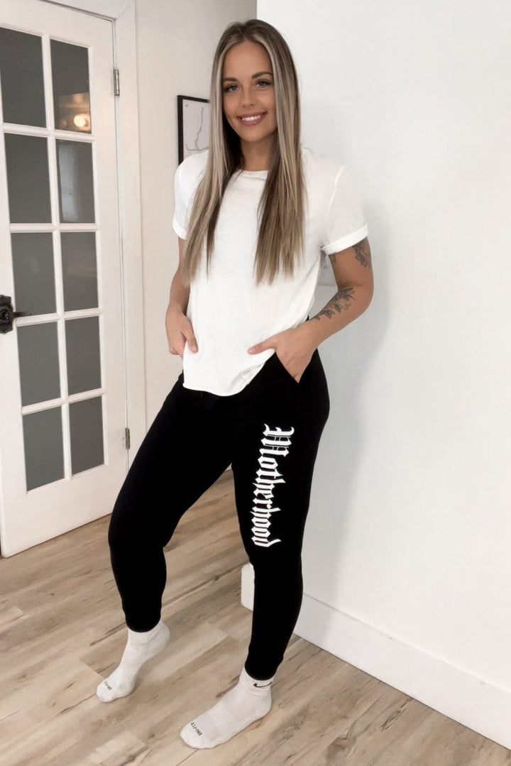 Motherhood Blackletter Joggers - Black